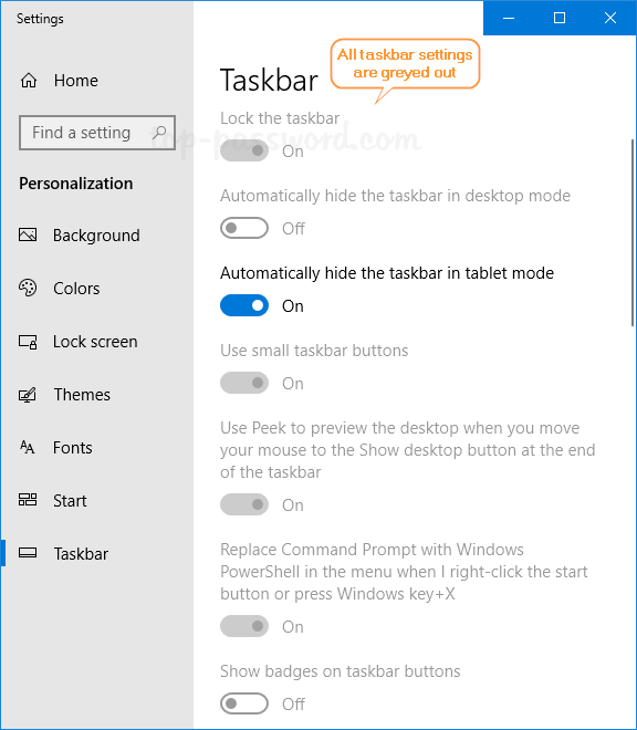 Windows 10 sync settings greyed out